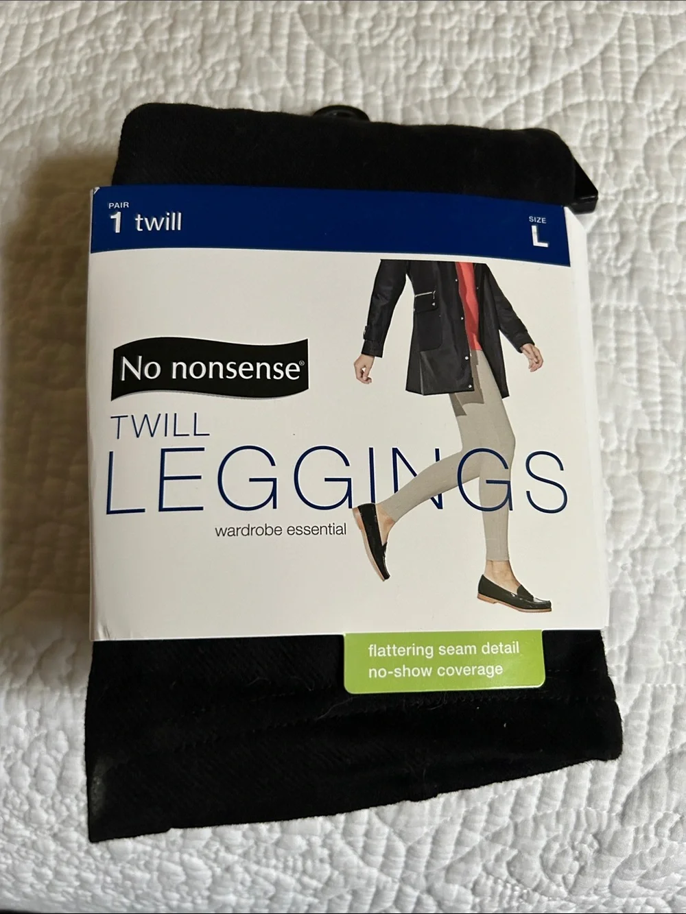 NWT No Nonsense Black Twill Leggings - Women’s